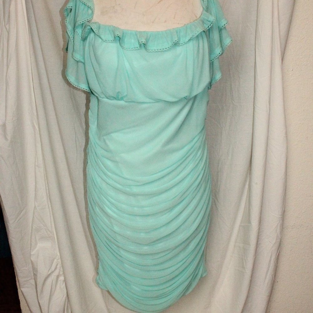 Formal Dress Turquoise Ruched sz3X
